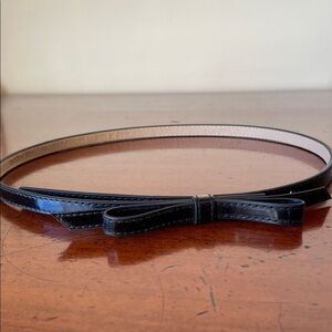 Black Patent Leather Bow Belt